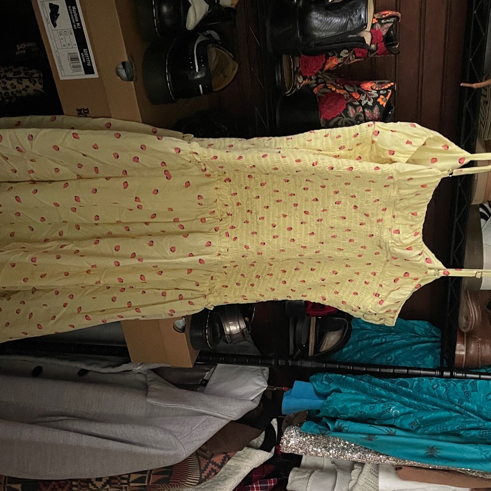 2/$50 Free People Yellow Floral Midi Dress - Picture 3 of 7